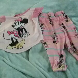 Minnie Mouse Pajama Top and Bottoms, 2T